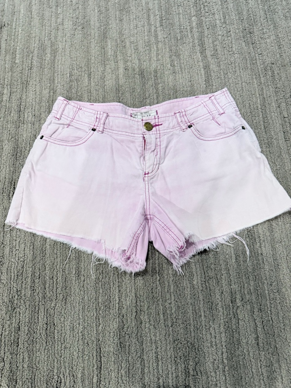 Free People Pink Cords Frayed Hem Shorts